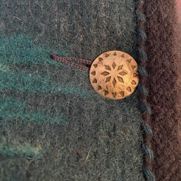 Vintage Woolrich Size Womens Medium Aztec Print Wool Chore Coat Shawl Collar - Picture 6 of 11